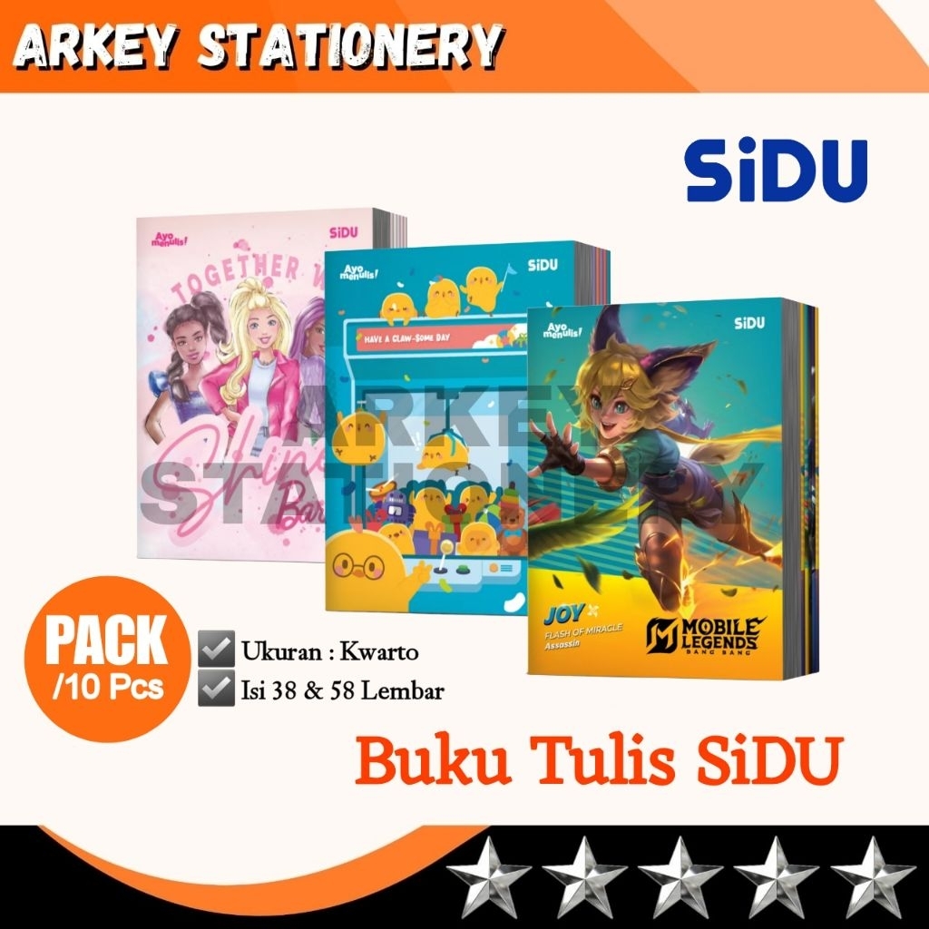 

Buku Tulis SiDU 38 58 Lembar / Buku Tulis Sinar Dunia Isi 10 Pcs