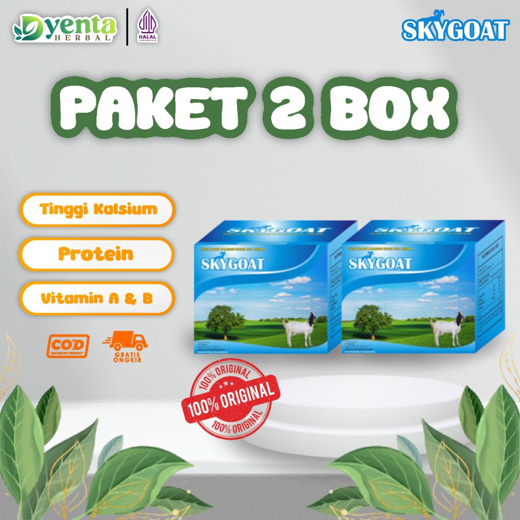 

Skygoat Susu Kambing Etawa Bubuk Sky Goat Original Paket 2 Box isi 20 sachet