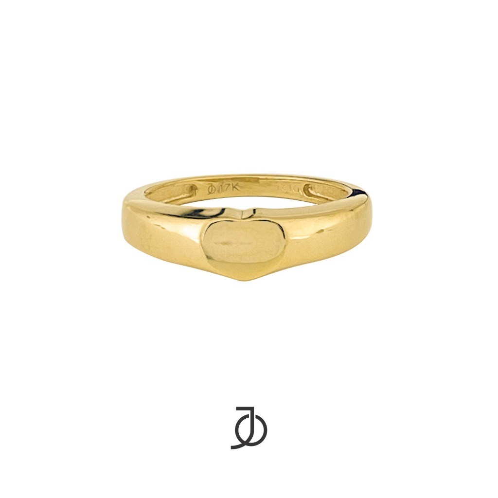 JO Cincin Emas - Subtle Heart Signet Ring