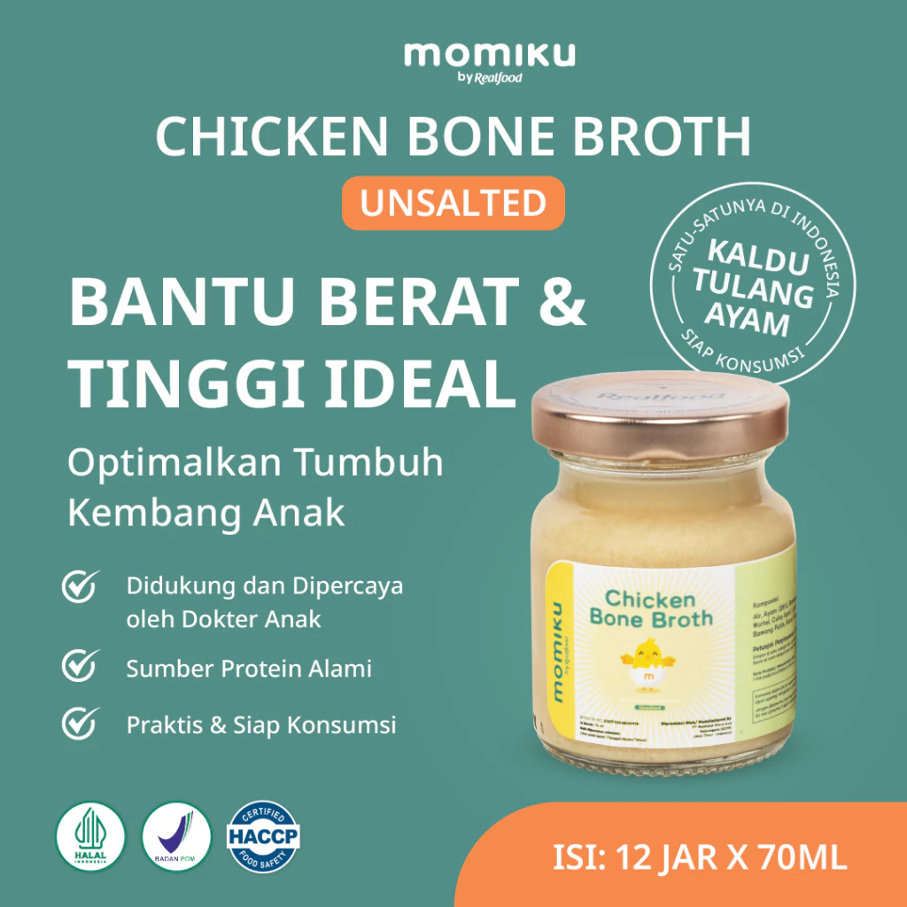 

Realfood Momiku Chicken Bone Broth Unsalted / Salted 12 jar