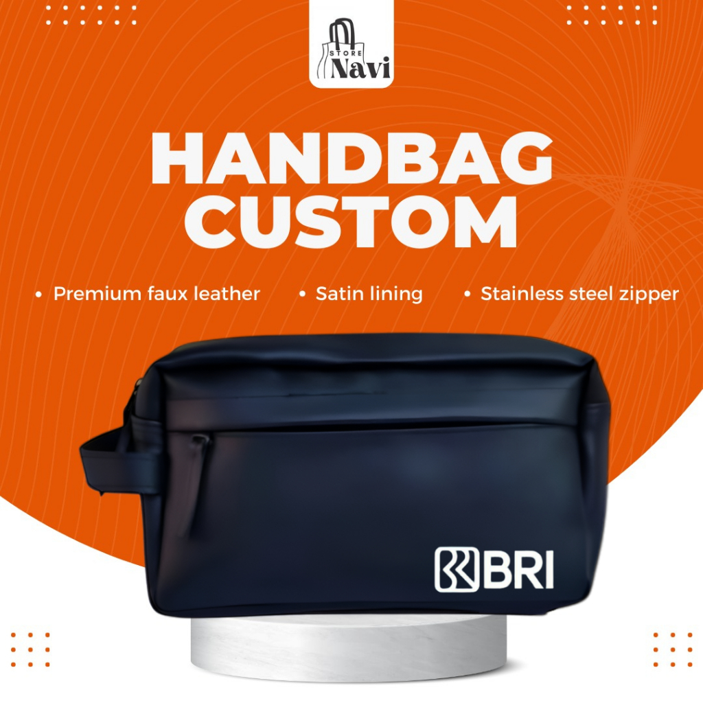 Handbag Tas Tangan Custom Bank Rakyat Indonesia / Logo BRIMO / Dompet Custom BRI / Tas Jinjing BRI /