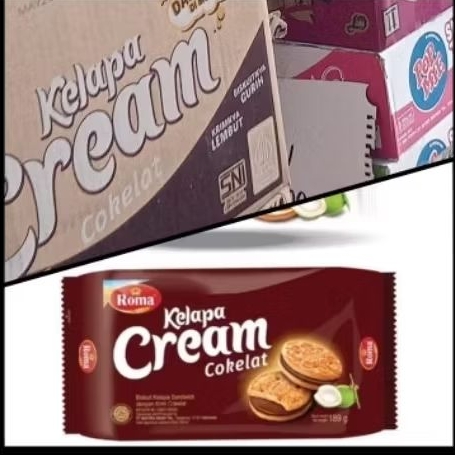 

Biskuit Roma kelapa cream coklat 1dus isi 28bks