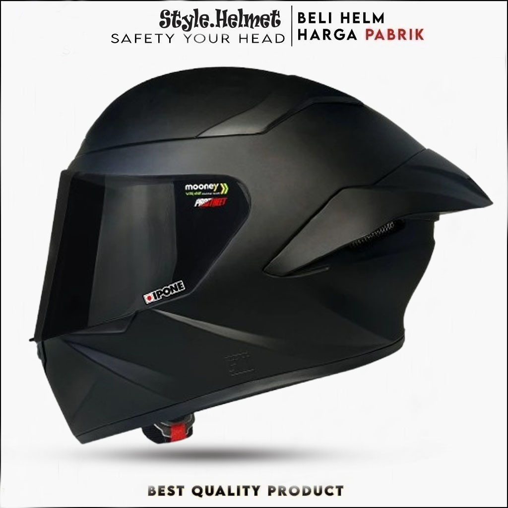 Helm Full Face Mla Crypton Kaca Hitam Paket Ganteng-Helm Kekinian Terbaru Motorcycle SNI