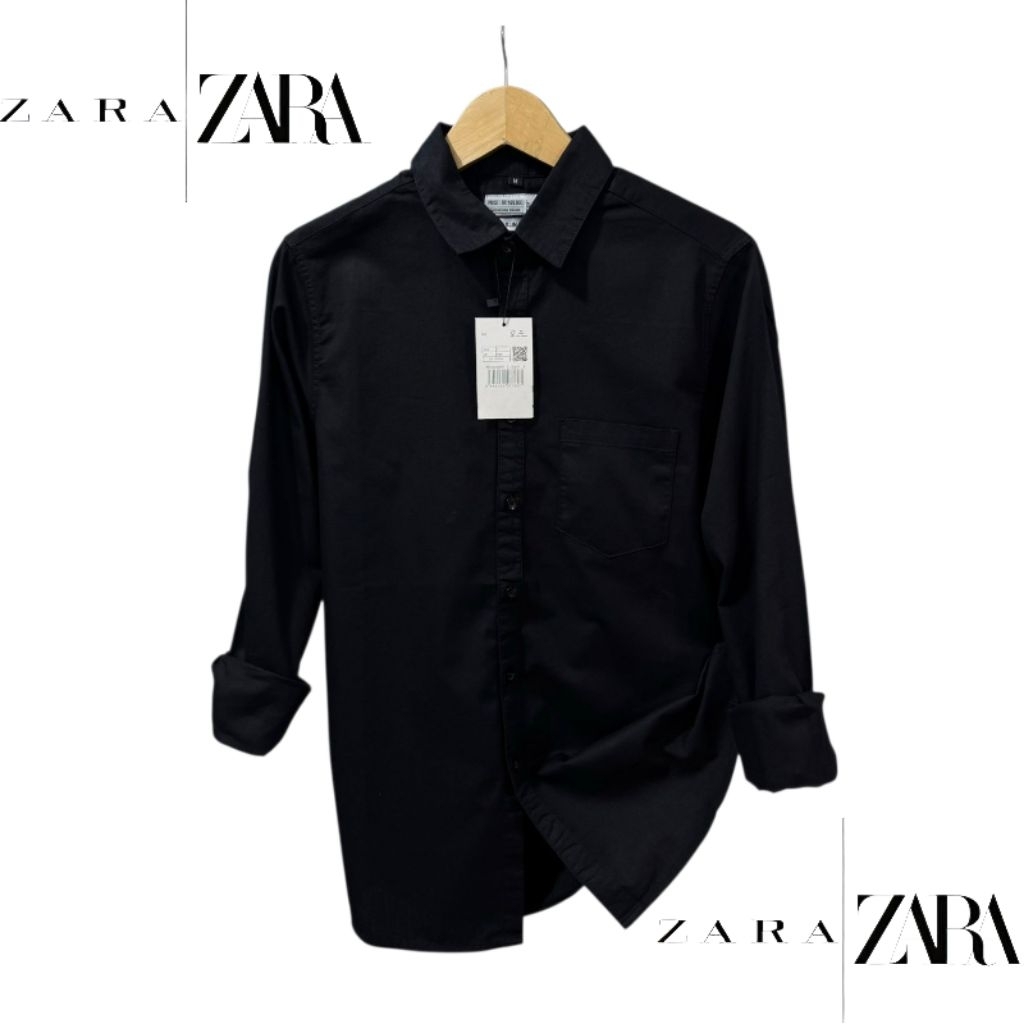 Kemeja Zara Lengan Panjang Pria Slim Fit Kasual