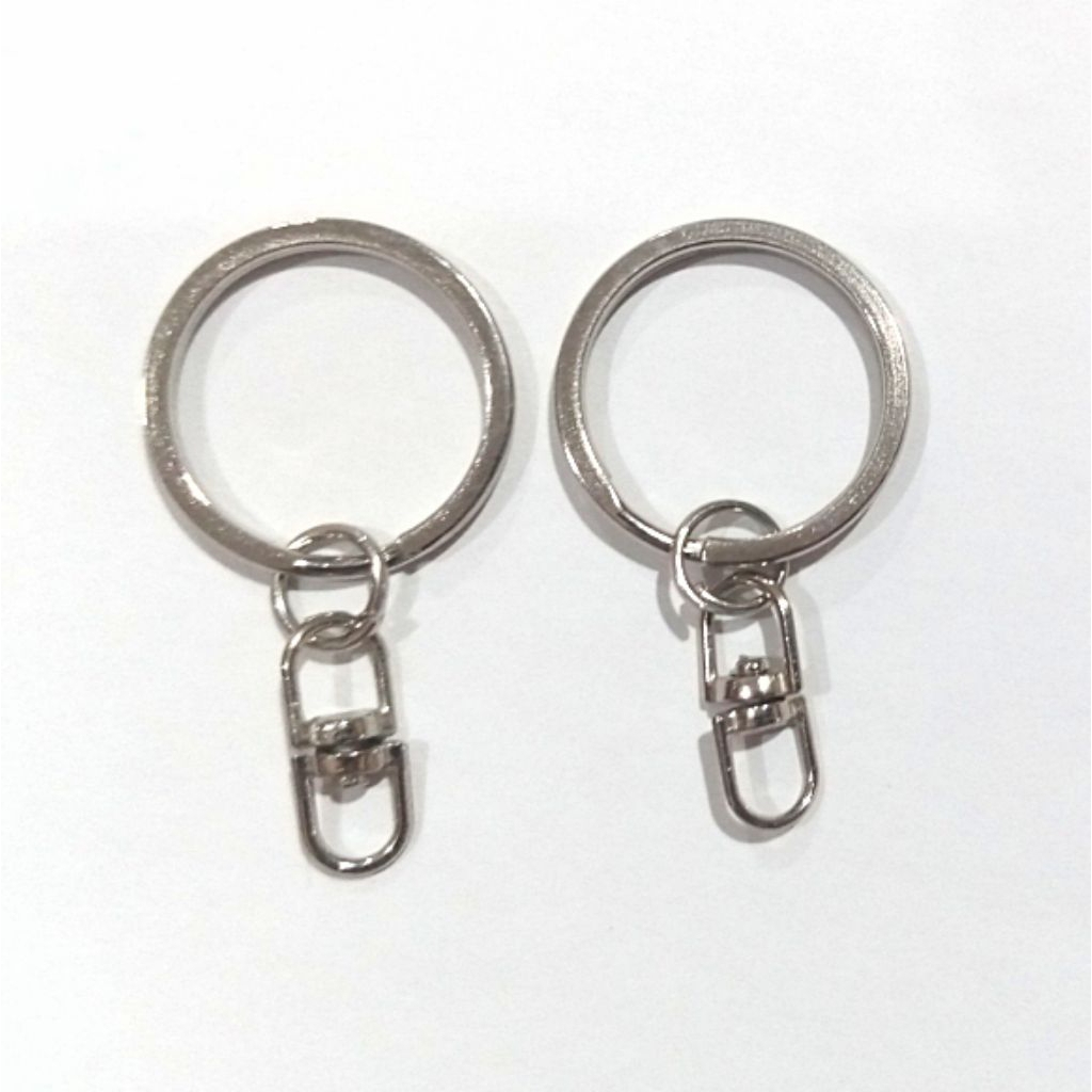Ring ganci polosan tebal - silver keychain