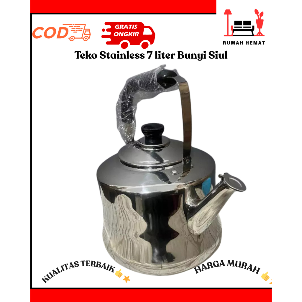 Teko Stainless 7 liter Bunyi Siul Anti Karat Ceret Bunyi Untuk Masak Air Stainless Steel / Teko Stai