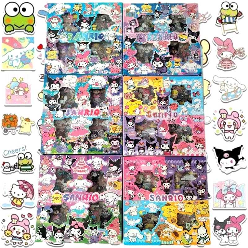 

Veiso-Stiker Sanrio Mix DIY Aestetic Isi 100Pcs| Stiker Cutting Transparan