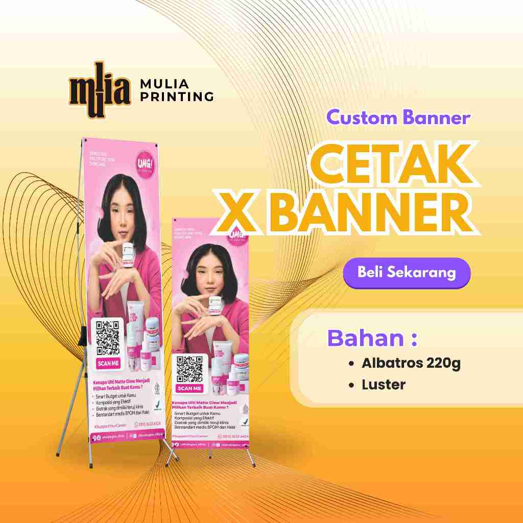 CETAK X BANNER CUSTOM DESAIN ALBATROS 220 / LUSTER
