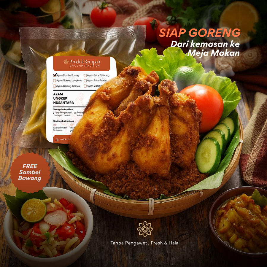

Ayam Ungkep Bumbu Kuning 1 Ekor – Lauk Siap Goreng, Praktis & Gurih Rempah