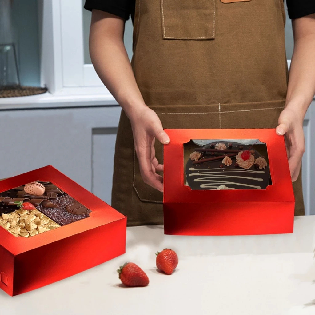 Box Cake Spring Red Premium 22x22x8cm (3pcs)