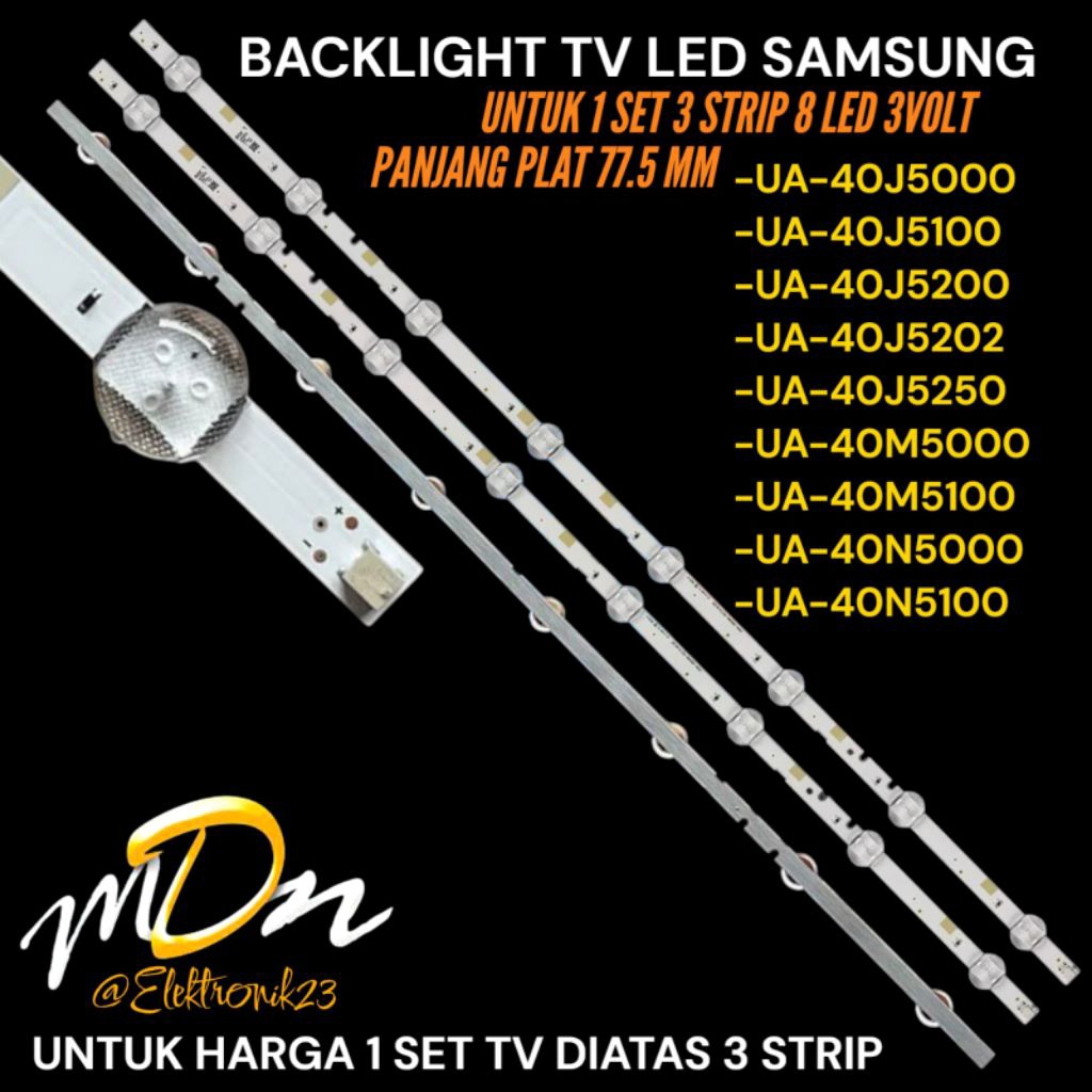 BACKLIGHT TV LED SAMSUNG 40 INCH UA-40J5000- UA-40J5100- UA-40J5200- UA-40J5202- UA-40M5000 BACKLIGH