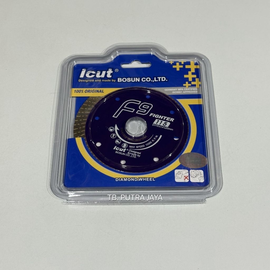 Diamond Wheel 4" Inch Icut BOSUN F9 Fighter Mata Potong Keramik Granit Beton Cor Genteng Spandek Ori