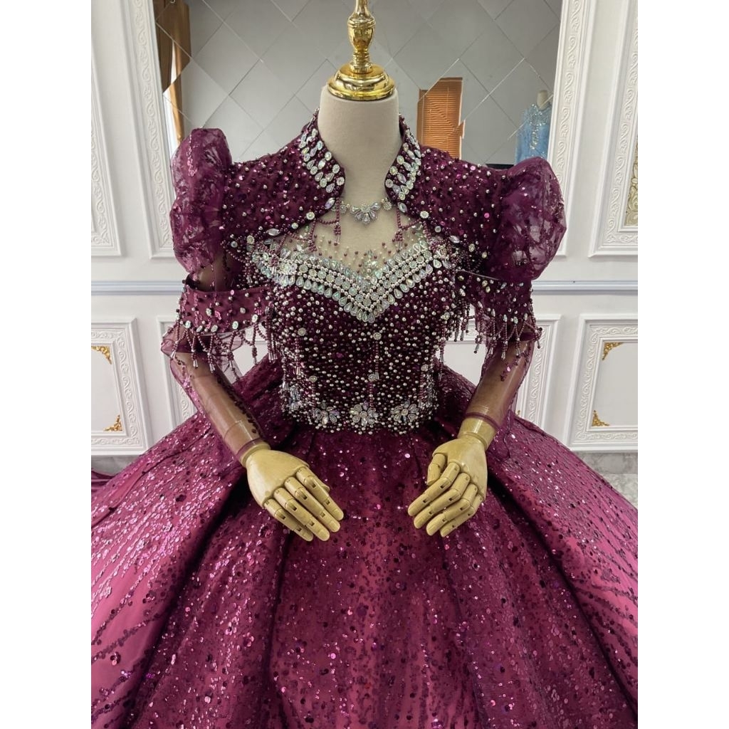 Gaun pengantin Squin / gaun pengantin premium / gaun pengantin payet / gaun terbaru