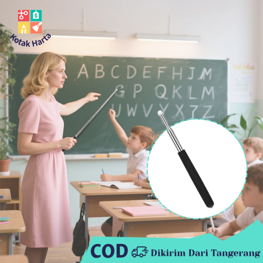 

Penunjuk Papan Tulis Tongkat Pointer Serbaguna Stainless Extendable Pointer 1 Meter Untuk Presenter