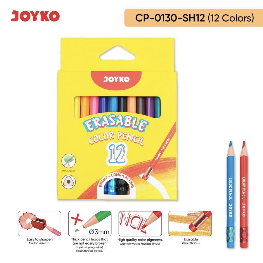

Erasable Pensil 12 Warna Pendek Joyko CP-0130-SH12