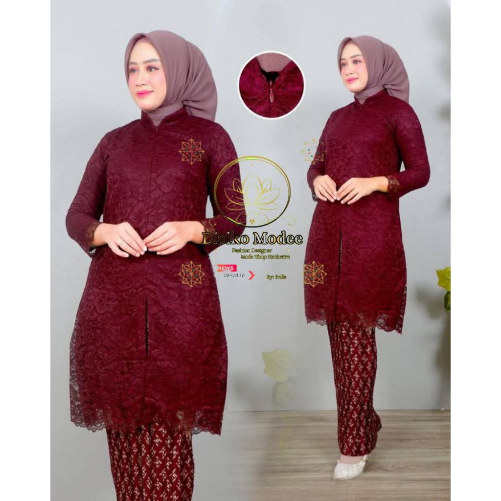 NEW SET TUNIK AMORA BRUKAT POLOS / KEBAYA TUNIK SANGHAI / KEBAYA TUNIK BUSUI FRIENDLY
