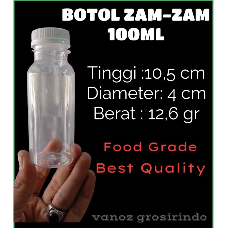 BOTOL ZAM-ZAM 100ML / BOTOL 100ML / BOTOL JELLY 100ML /BOTOL PLASTIK 100ML
