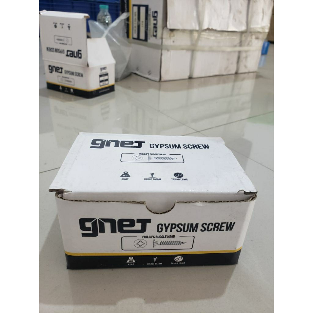 1 Box Gypsum Baut ulir Hitam Kepala obeng Plus