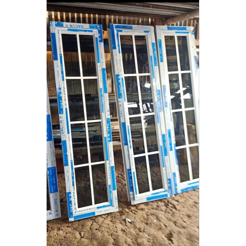 KUSEN JENDELA ALUMINIUM ORNAMEN UKURAN TINGGI 150cm x LEBAR 50cm KOMPLIT FREE PACKING KAYU