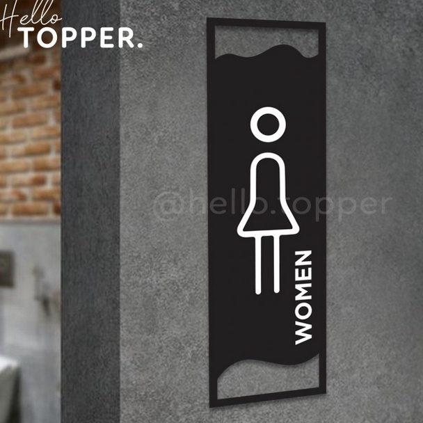 

KODE X66W Sign Label Akrilik Toilet Wanita Women Toilet Sign Acrylic Modern