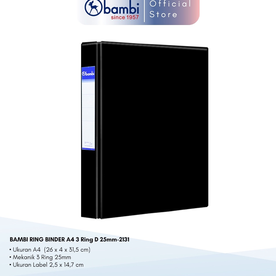 

KODE X5S Bambi Ring Binder A4 3 Ring Type D All Color Jumbo Size 25 mm Original