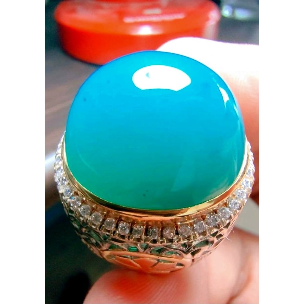 Bacan doko gulau coklat HQ size kantoran jumbo mumbul ring perak tempahan