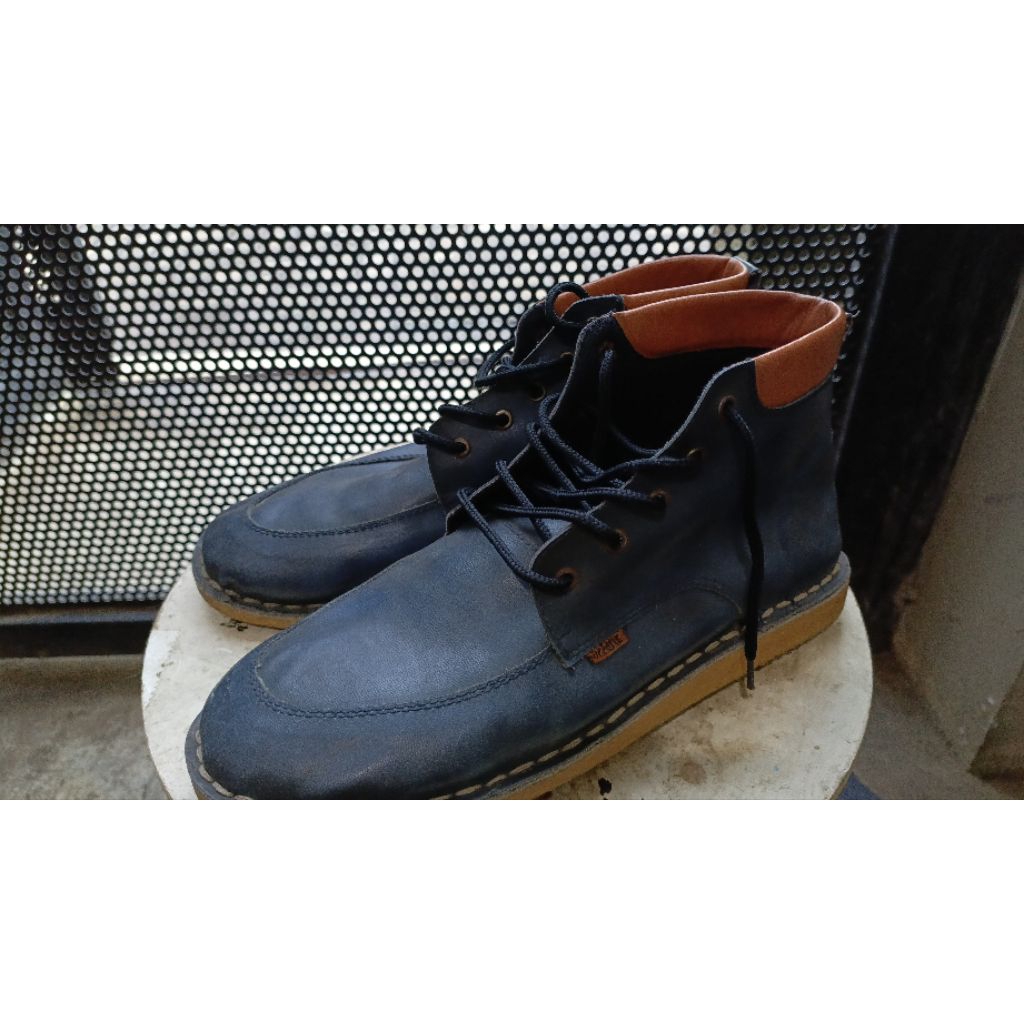 Sepatu kulit Boots dr. Faris biru Ori motor touring docmart Second uk.43
