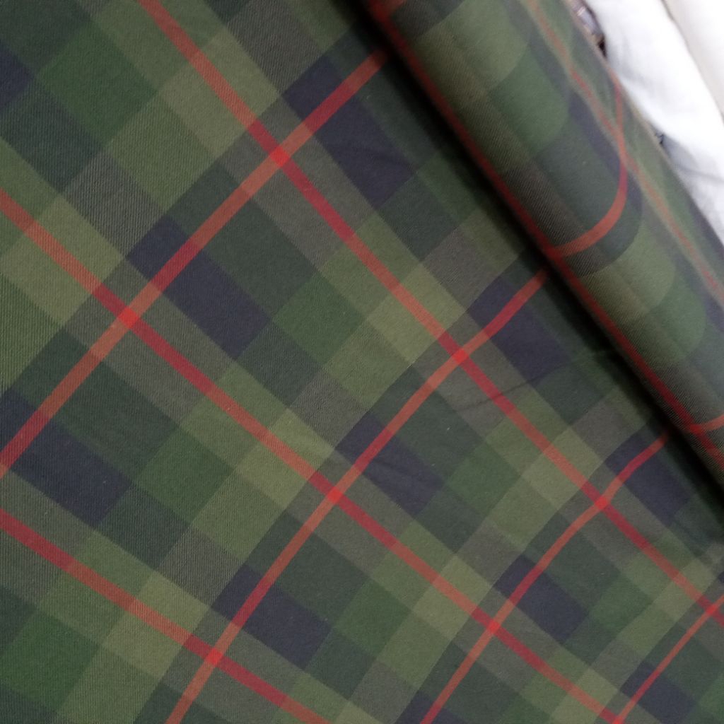 KAIN KATUN FLANEL KOTAK ARMY RED