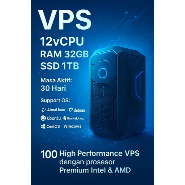 VPS 12vCPU RAM 32GB SSD 1TB