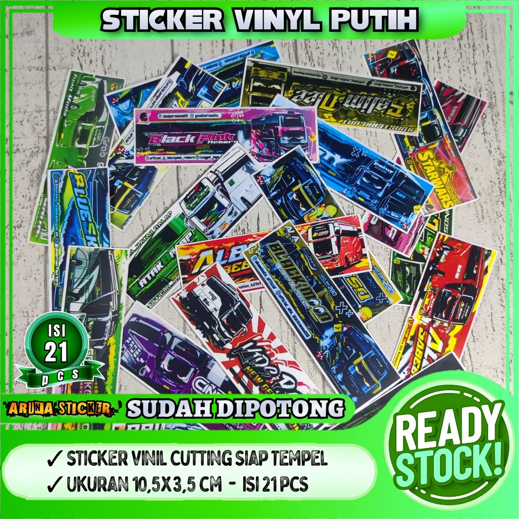 

Sticker Bus Mania Telolet Basuri Model Panjang Isi 21 pcs Sudah Dipotong Stiker Viral