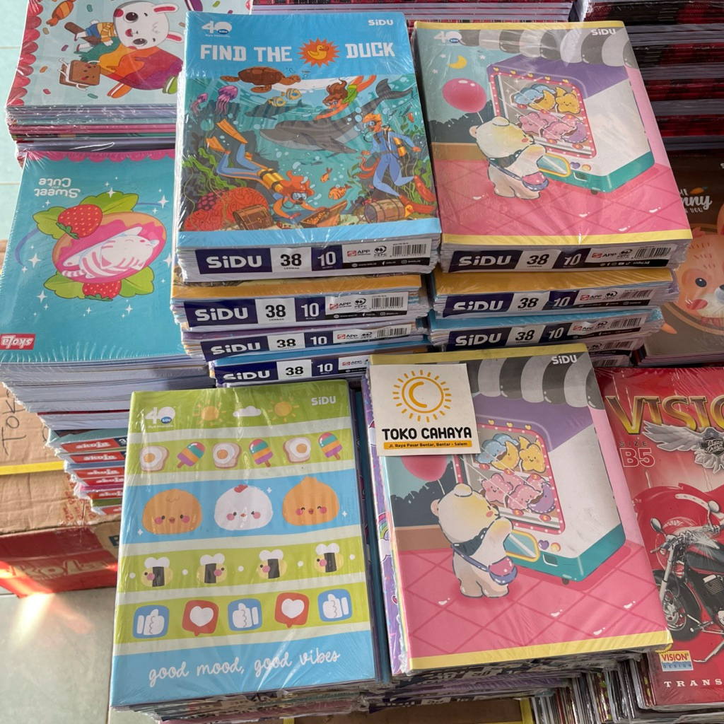 

buku tulis sidu eceran 38 & 58 lembar sinar dunia ecer book