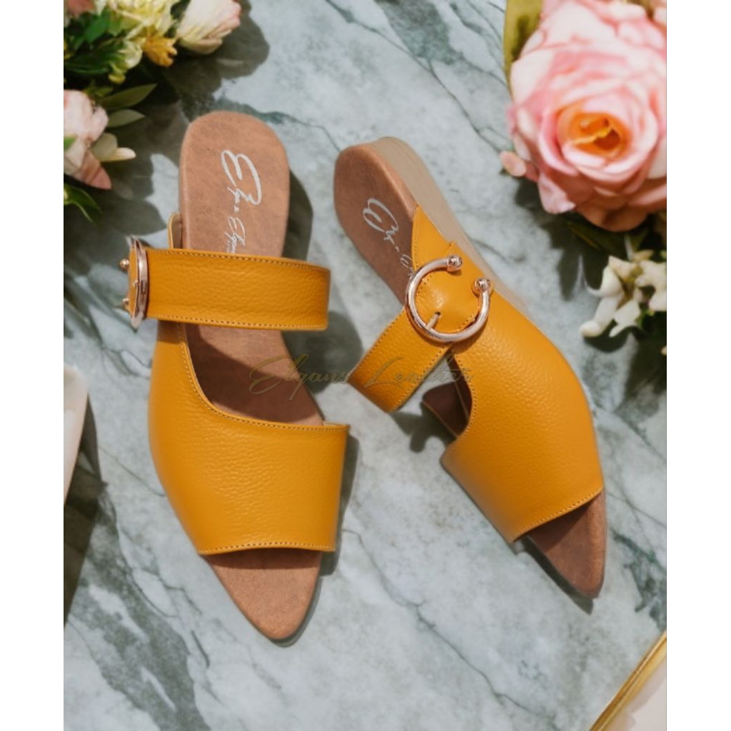 Sandal Tutong Teplek Wanita Kulit Garut