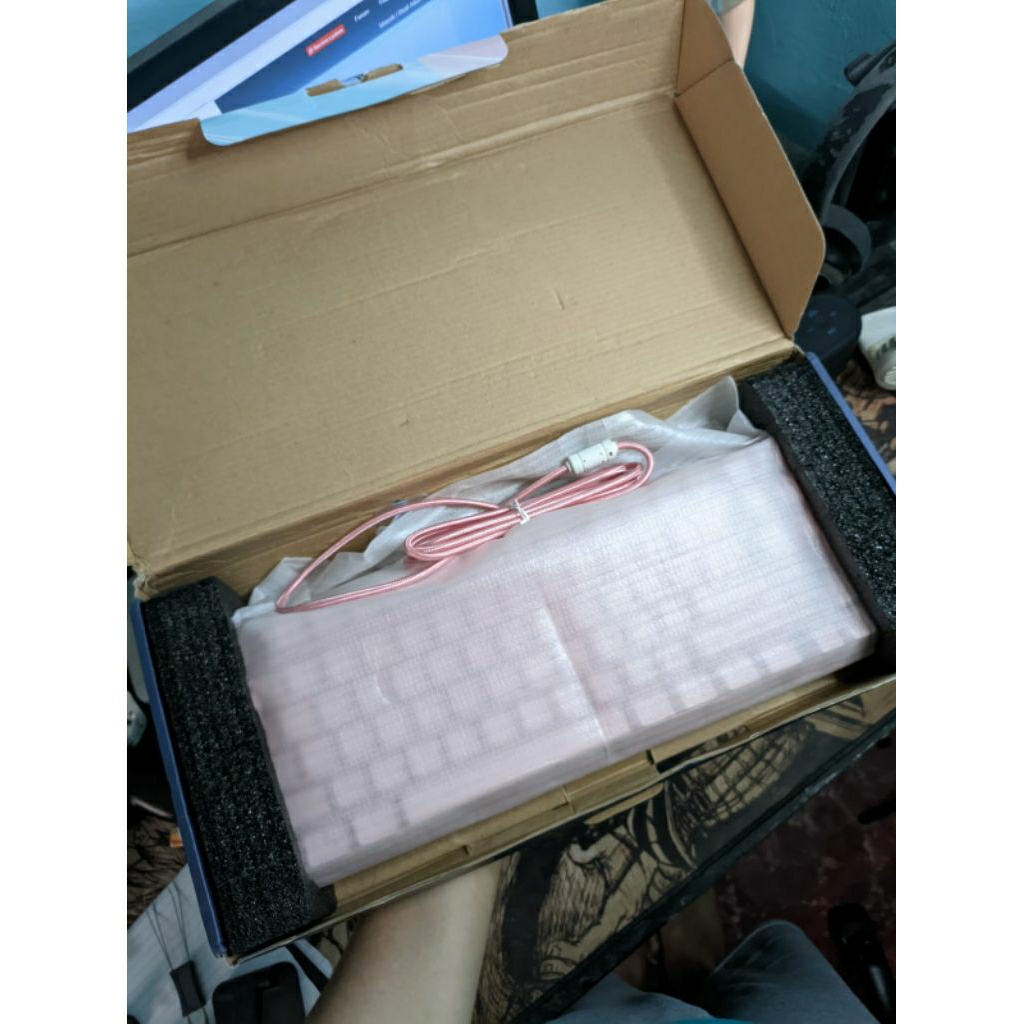 Rexus MX9 MX 9 RGB keyboard gaming mecha mechanical wired blue switch pink papan ketik komputer orig