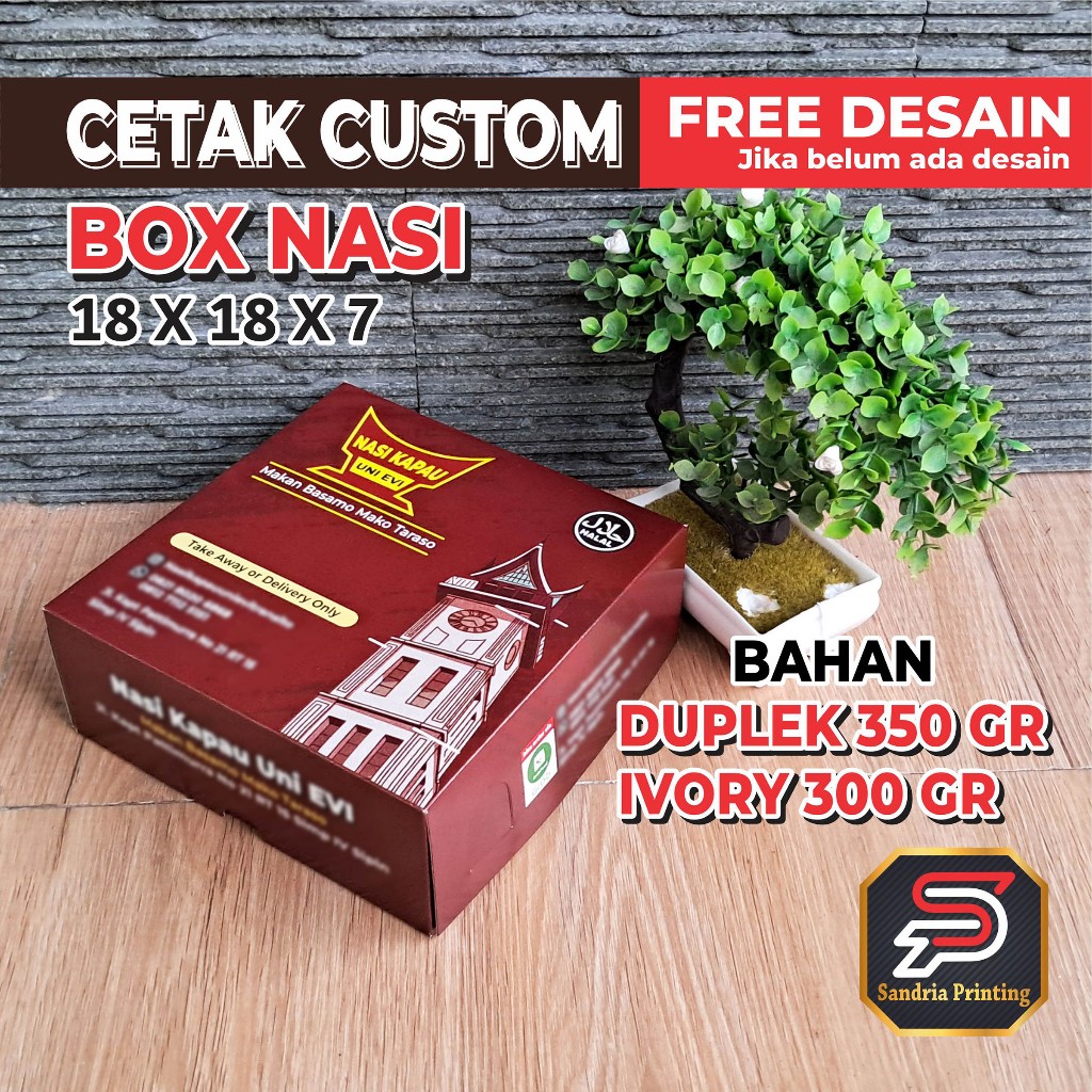 DUS NASI 18 X 18 X 7 / BOX NASI KOTAK 18 X 18 X 7 / BOX BOLU