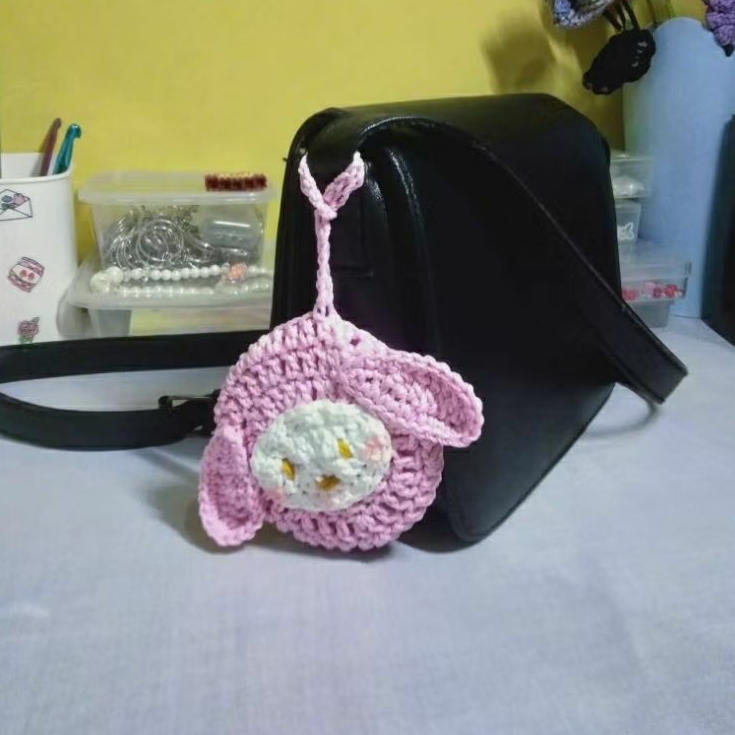 Gantungan tas rajut case cermin karakter Melody Sanrio // Melody Sanrio Crochet