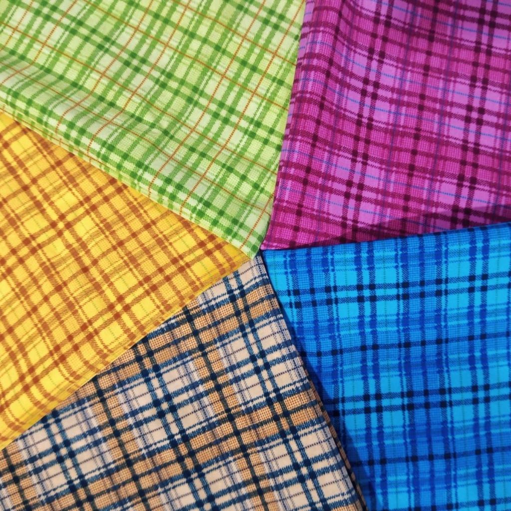 Kain Sanwos BSY Premium Motif Kotak Kotak Besar  Meteran