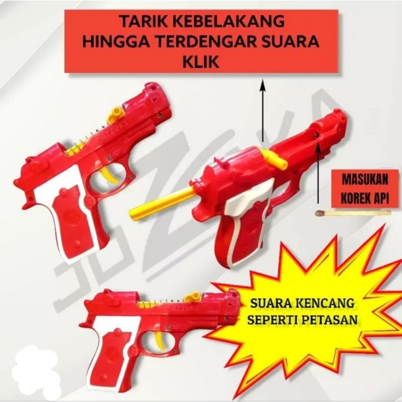 [COD] Mainan Pistol Korek Api Kayu Murah
