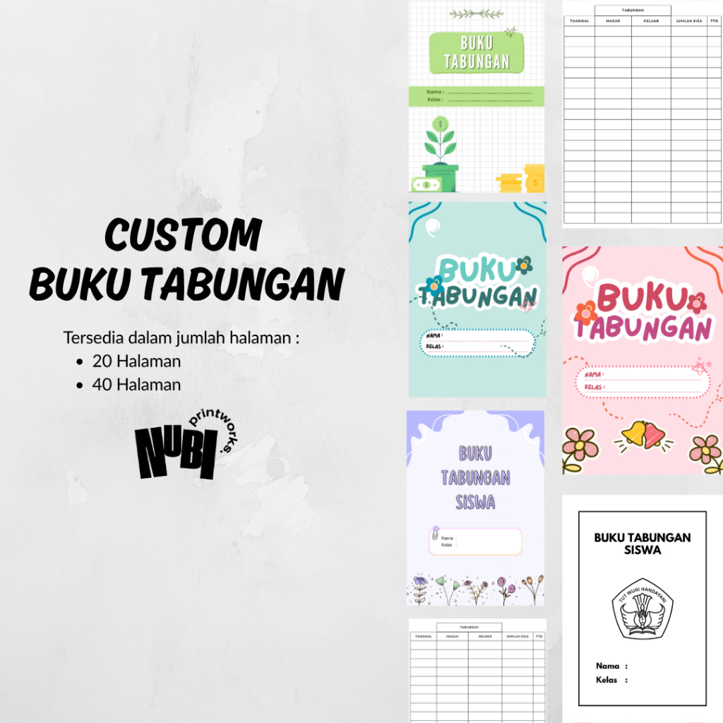 

Buku Tabungan Sekolah/Madrasah Custom, CETAK SEHARI JADI