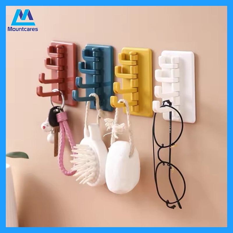 MOUNTCARES MGM-04 Hook Pengait Gantungan Cantolan Kunci Tas Aksesoris Tempel Dinding 4 Tingkat Lipat