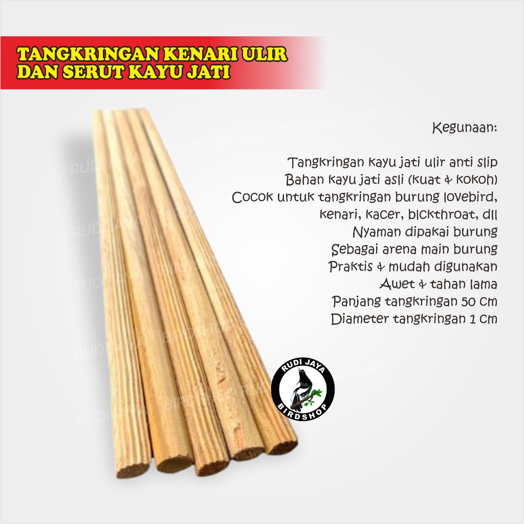 TANGKRINGAN KENARI CUCAK HIJAU MOTIF ULIR SERUT DOWEL OVAL MENTAH KAYU JATI SANGKAR BURUNG KENARI