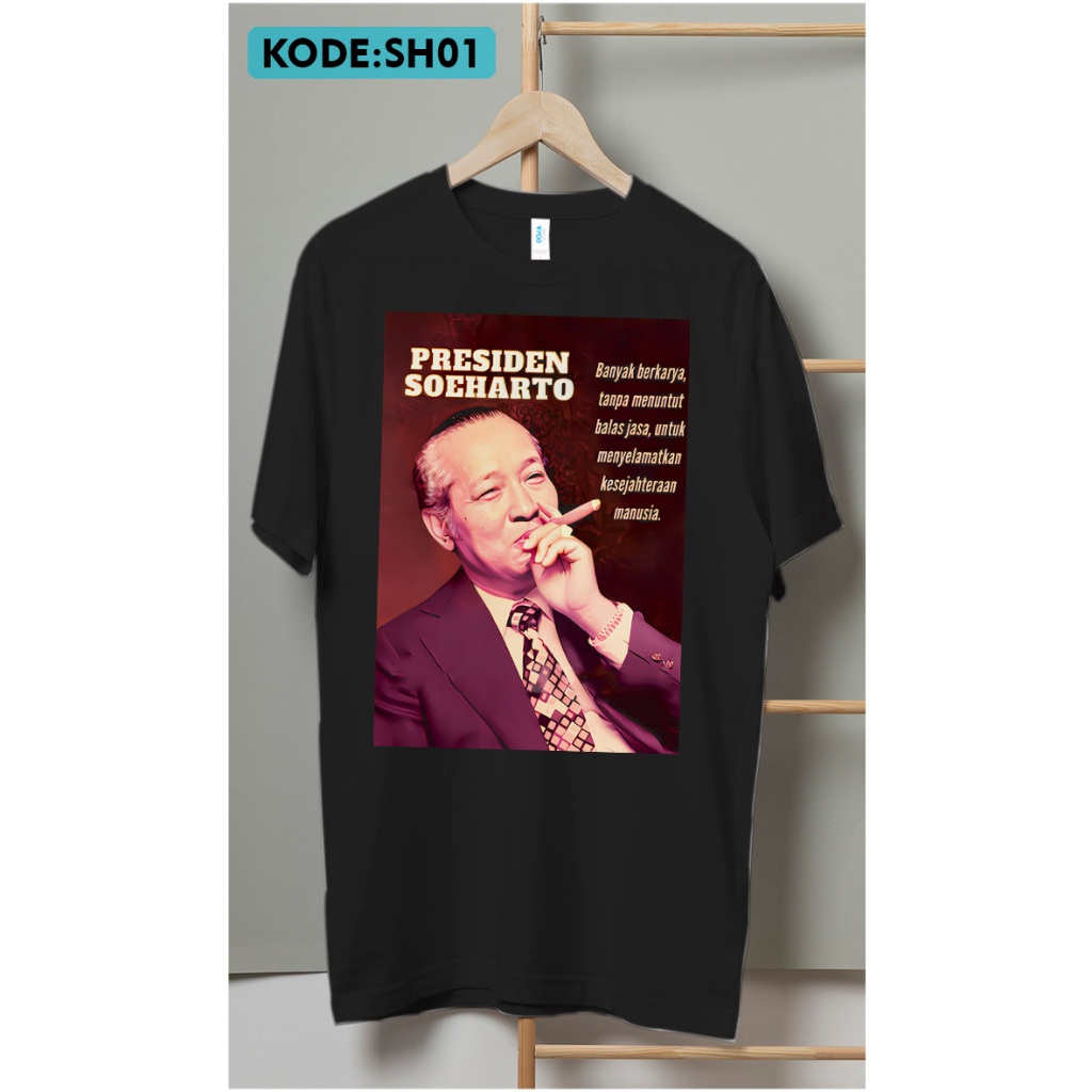 Kaos soeharto tokoh nasional indonesia bahan katun premium SH01