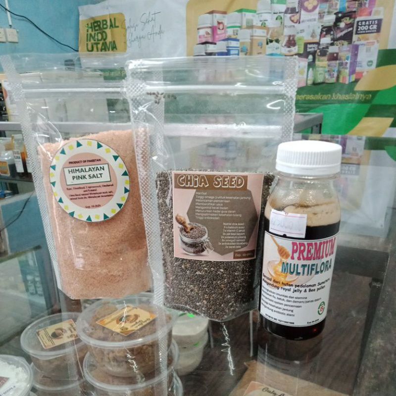 PAKET DIET JSR DETOX GORENGAN (MADU MURNI, PINK SALT, CHIA SEED)