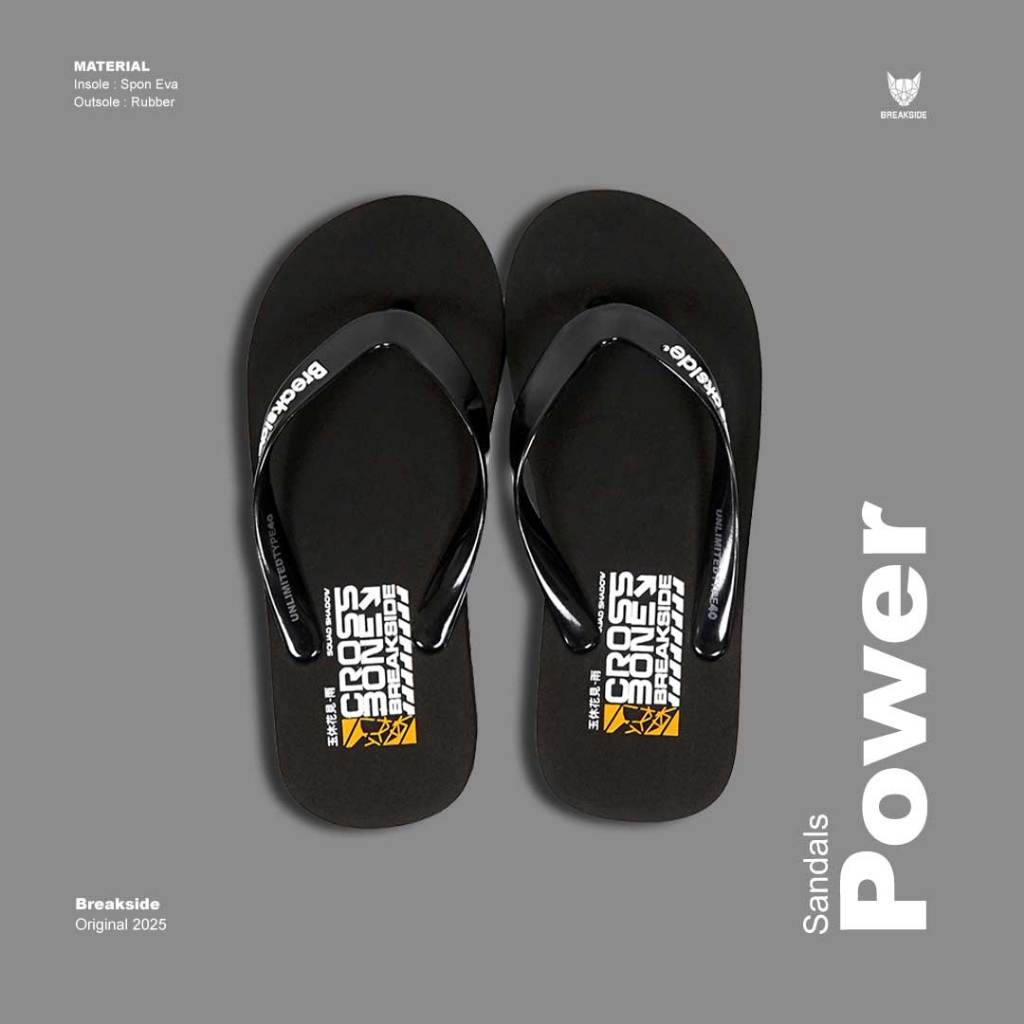 Breakside Sandal Power - Black Sandal Jepit Pria