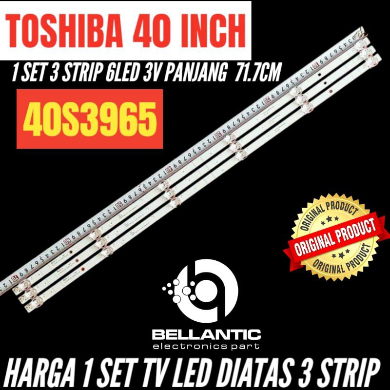 BACKLIGHT TV LED TOSHIBA 40 INCH 40S3965 BACKLIGHT TV LED TOSHIBA
