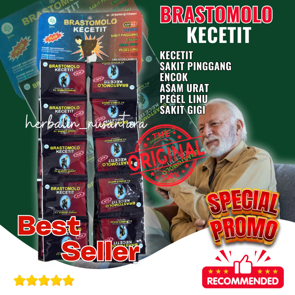 

Kapsul Brastomolo Kecetit Original 20 Sachet Asli Asam Urat 100%