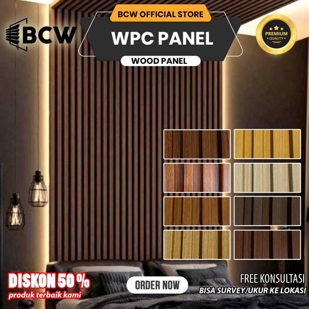 BCW - Wood Panel WPC Dinding Motive Kayu - WPC Wall Panel 1 BOX