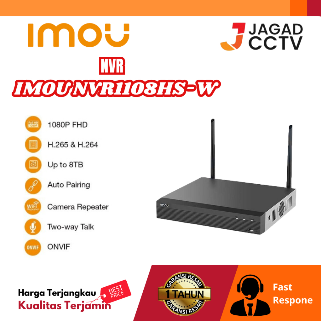 Imou Wireless NVR 1108HS W S2 Recorder NVR 8 Channel ONVIF