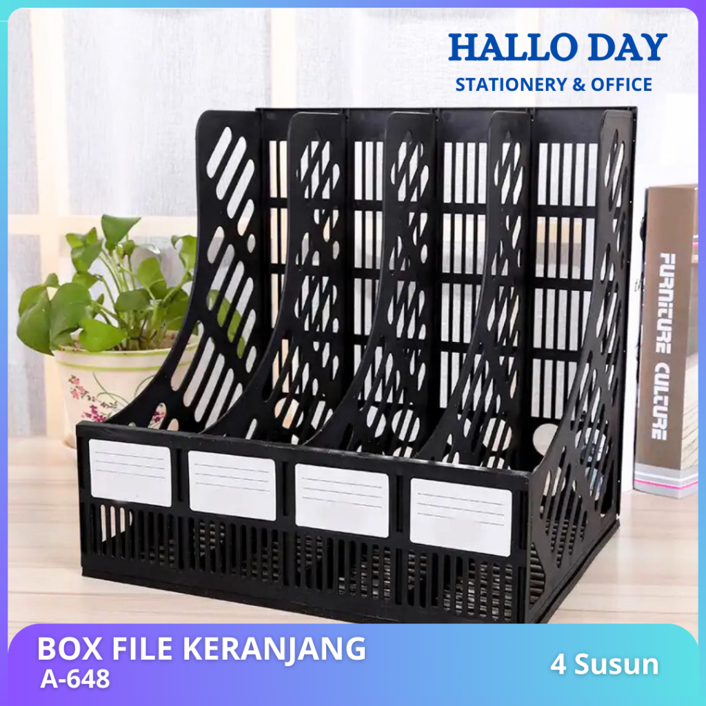 

HD Box File Plastik 4susun/ Box File Keranjang/ Dokumen/ Rak/ Book Organizer/ Box Keranjang