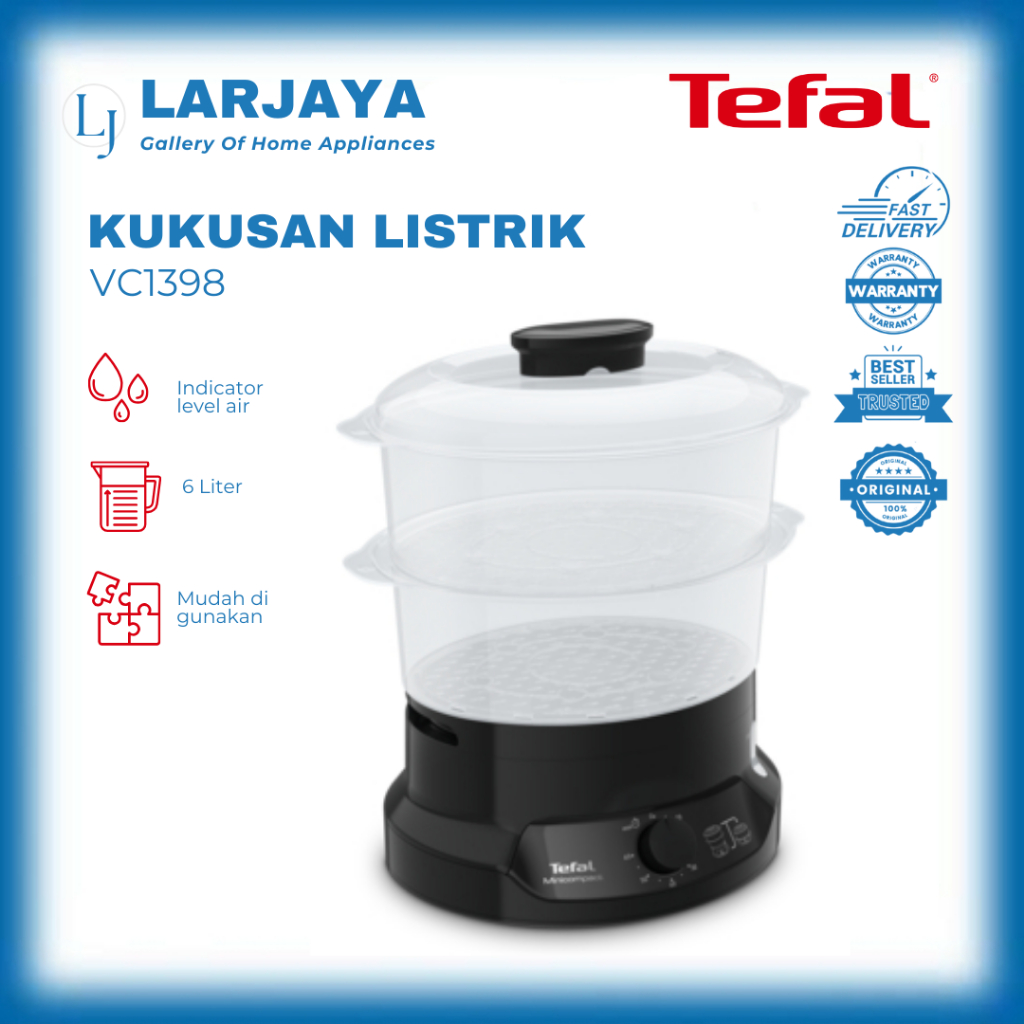 TEFAL FOOD STEAMER MINI COMPACT VC1398 | KUKUSAN LISTRIK TEFAL VC1398