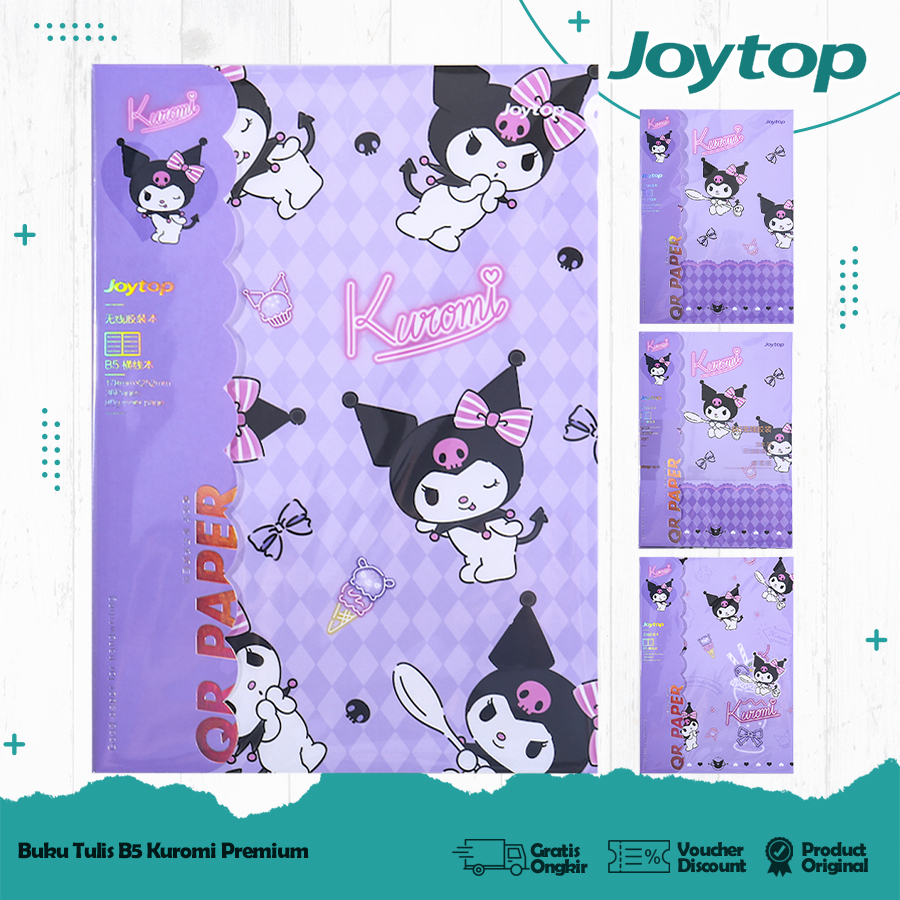 

JOYTOP 3PCS Buku Tulis Sekolah Sanrio Cinamorol Kuromi B5/ Buku Catatan Notebook Kuliah